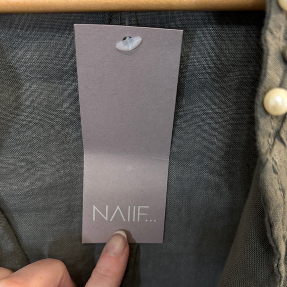 NAIF Olive Green Blazer with Pearl Accents - Picture 4 of 5